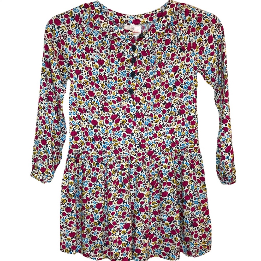 Hanna Andersson Floral Multicolor Dress Tunic Size 120 US 6-7